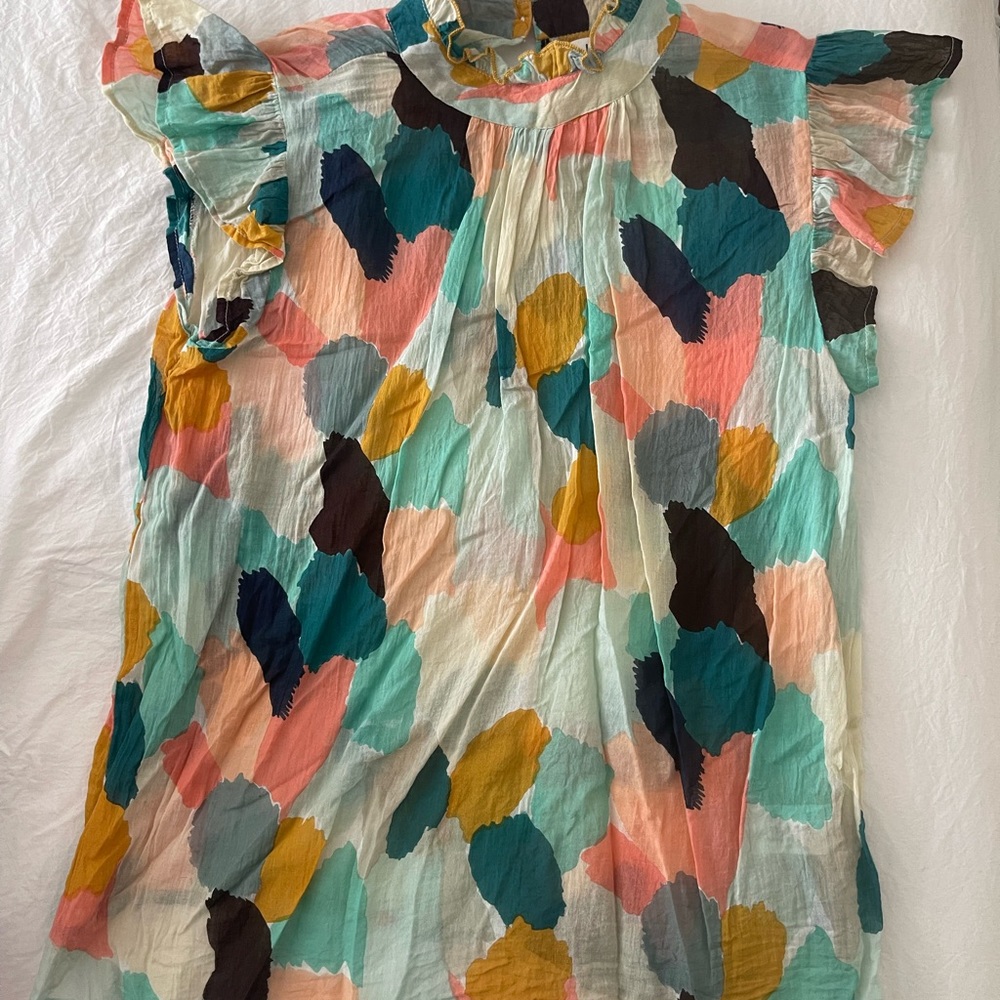 THML ruffled cap sleeve top